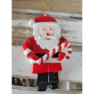 Santa candy cane ornament Xmas holiday tree vintag